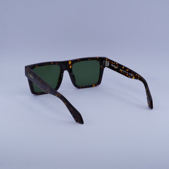 Off-White OERI109 LAWTON 6E55 Sunglasses Havana Square Frame, Green Lenses - Picture 10 of 11